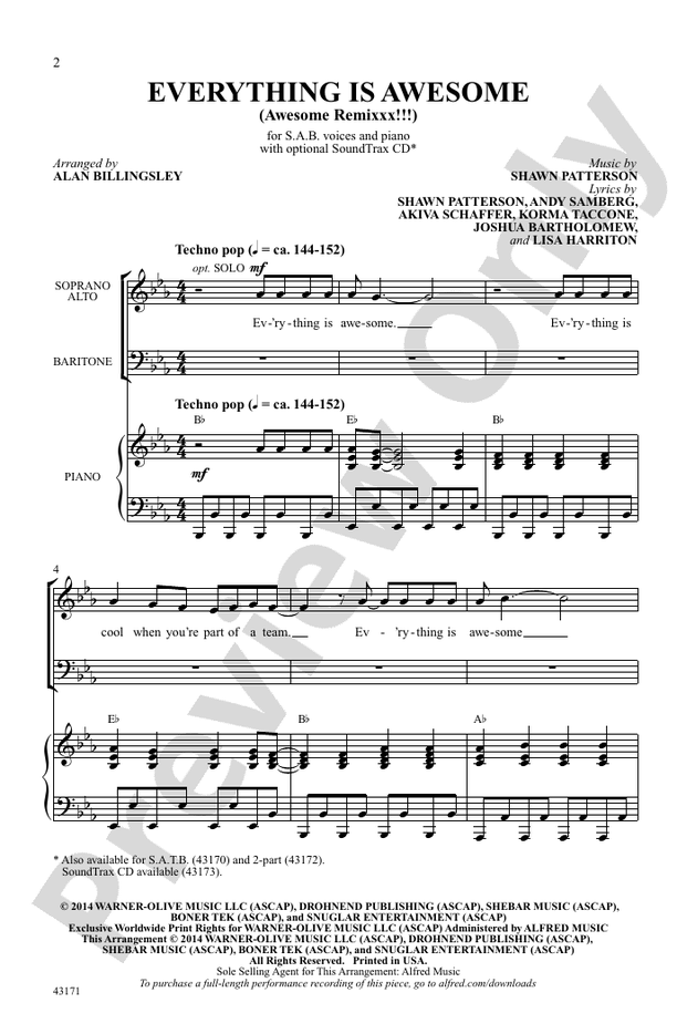 Everything is Awesome – SAB Choral Octavo (Digital Download)