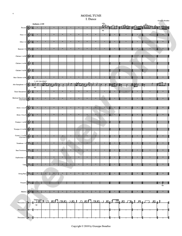 Modal Tune - Concert Band Conductor Score & Parts (Digital Download)