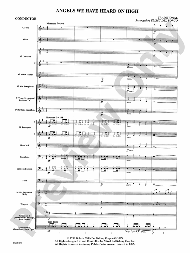 Angels We Have Heard on High (Grade 2) - Concert Band Conductor Score & Parts (Digital Download)