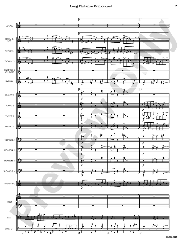 Long Distance Runaround – Jazz Ensemble Conductor Score & Parts (Digital Download)
