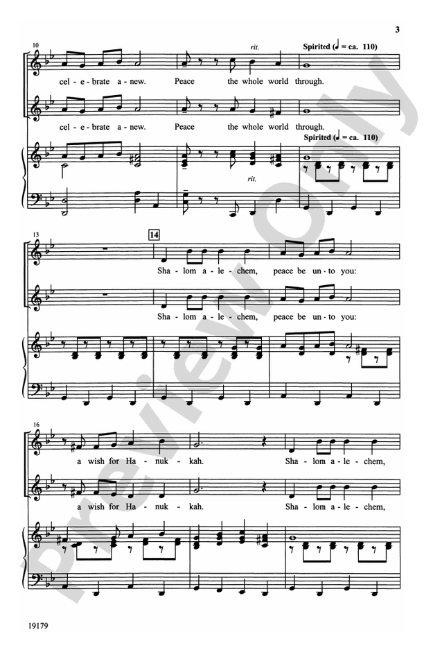 A Wish for Hanukkah (Shalom Alechem) - 2-Part Choral Octavo (Digital Download)