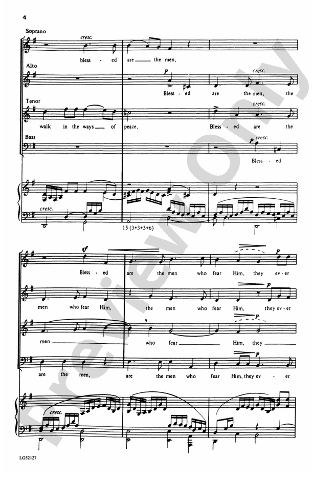 Blessed Are the Men Who Fear Him (from Elijah) – SATB Choral Octavo (Digital Download)