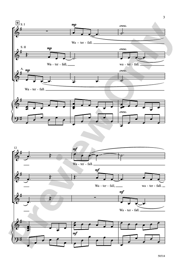 Waterfall - SSA Choral Octavo (Digital Download)