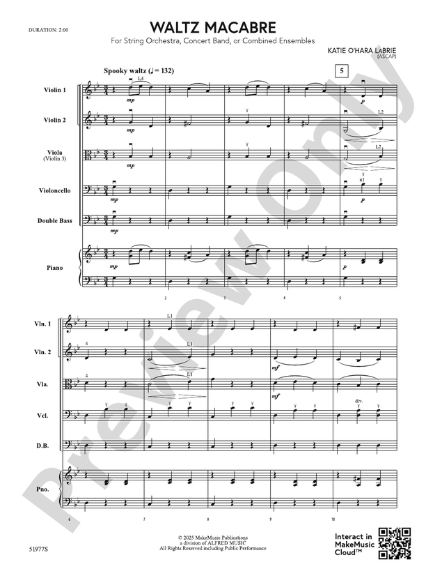 Waltz Macabre - String Orchestra Conductor Score & Parts(Digital Download)