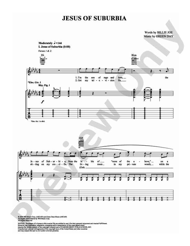 Jesus of Suburbia - Guitar TAB (Digital Download)