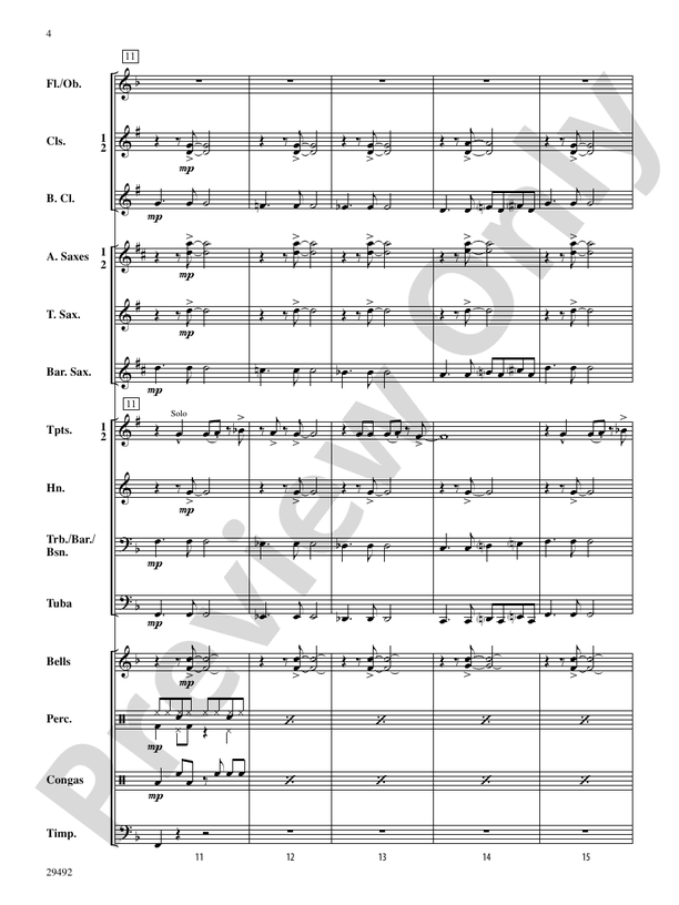 Hard Times in the City - Concert Band Conductor Score & Parts (Digital Download)