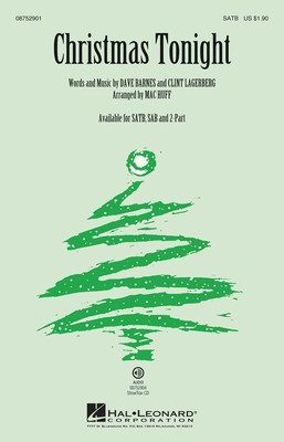 Christmas Tonight - SAB Mac Huff Hal Leonard Choral Score Octavo