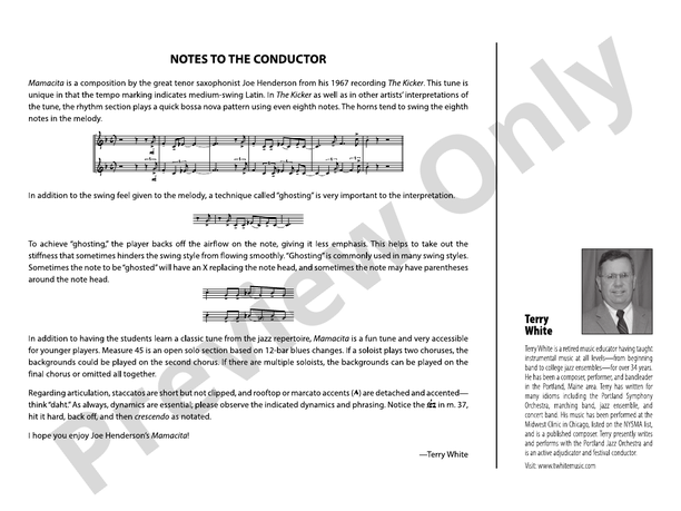 Mamacita (Grade 1) – Jazz Ensemble Conductor Score & Parts (Digital Download)
