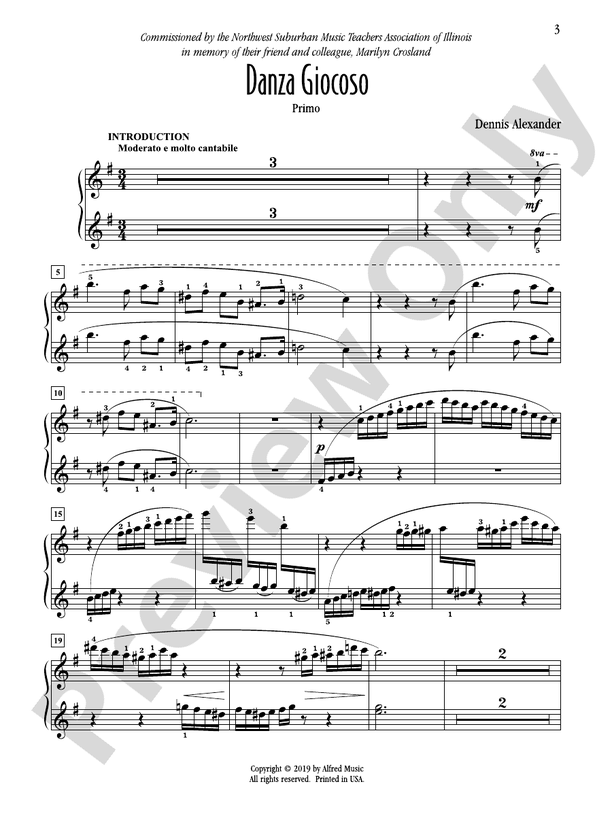 Danza Giocoso - 1 Piano, 4 Hands (Digital Download)