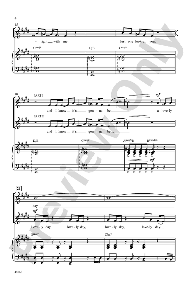 Lovely Day - 2 Part Treble Choral Octavo (Digital Download)