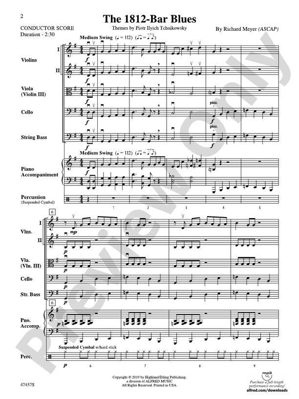 The 1812-Bar Blues - String Orchestra Conductor Score & Parts (Digital Download)