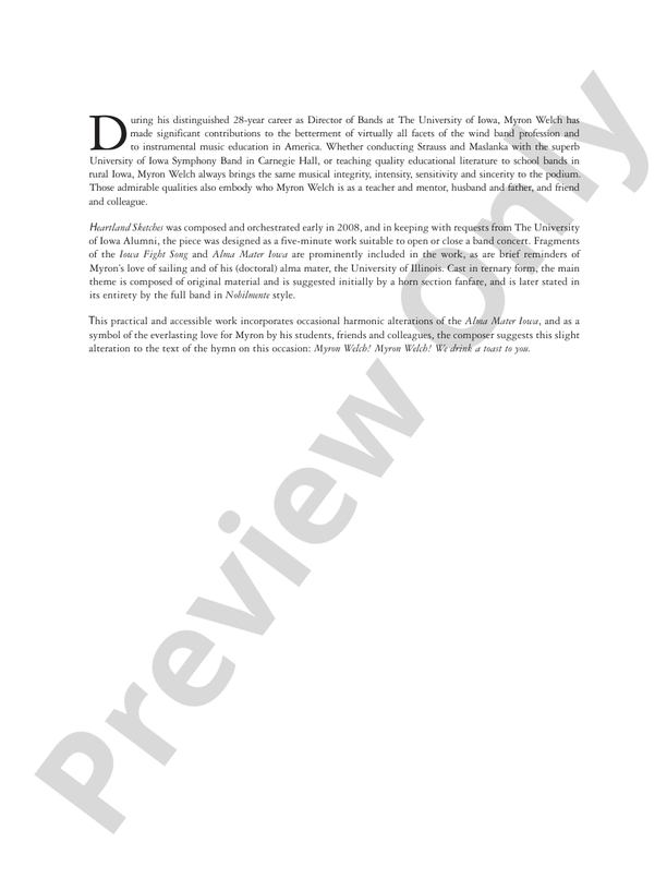 Heartland Sketches - Concert Band Conductor Score & Parts (Digital Download)