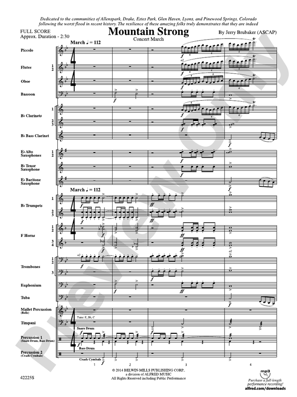 Mountain Strong - Concert Band Conductor Score & Parts (Digital Download)