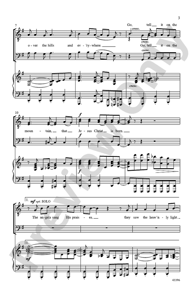 Go, Tell It on the Mountain – TTB Choral Octavo (Digital Download)