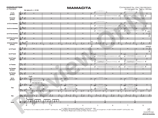 Mamacita (Grade 1) – Jazz Ensemble Conductor Score & Parts (Digital Download)