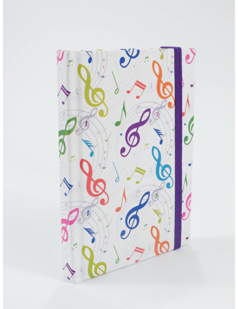 A5 Notebook with Colourful Treble Clefs