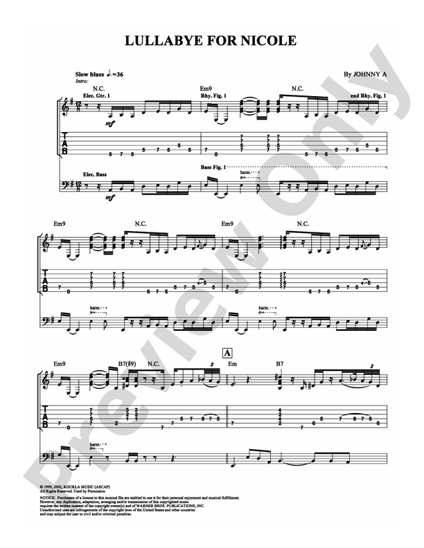 Lullabye for Nicole - Guitar TAB (Digital Download)