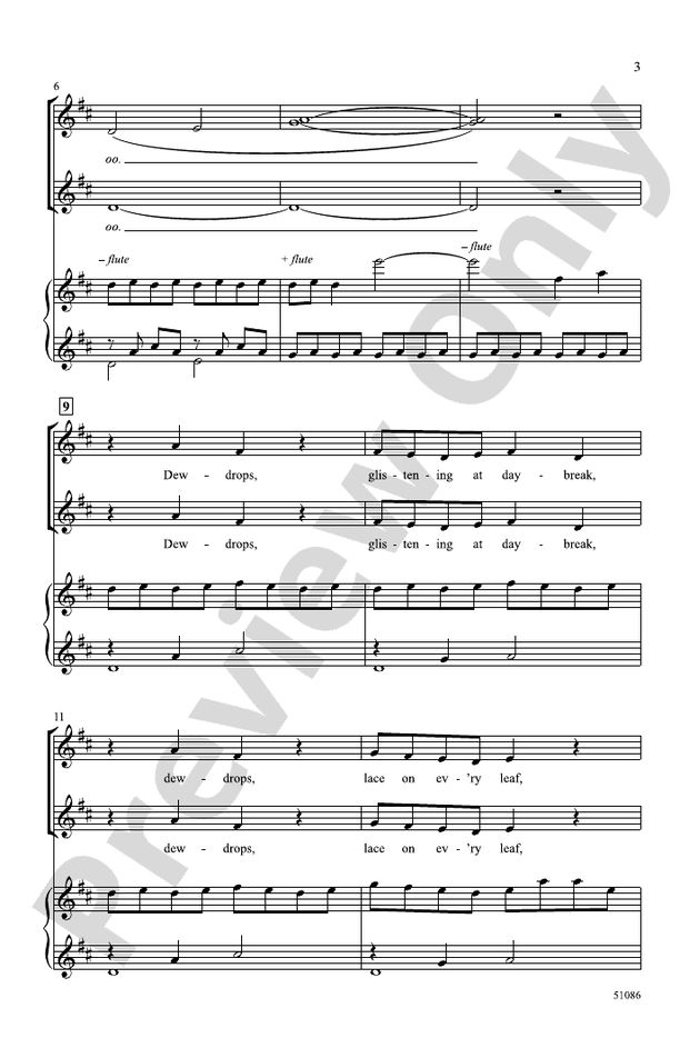 Dewdrops - SSA Choral Octavo (Digital Download)