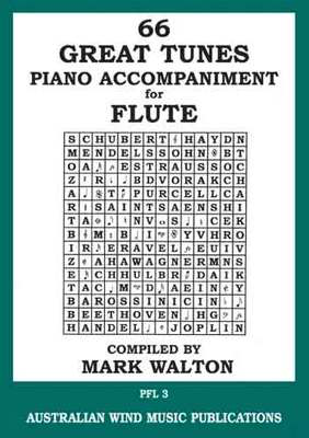 66 Great Tunes for Flute - Piano Accompaniment Only by Walton Australian Wind Music Publications PFL3