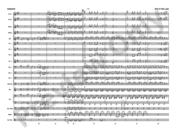 Stay in Your Lane – Jazz Ensemble Conductor Score & Parts (Digital Download)