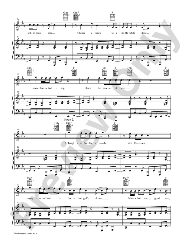 The Power of Love - Huey Lewis and the News - PVG (Digital Download)