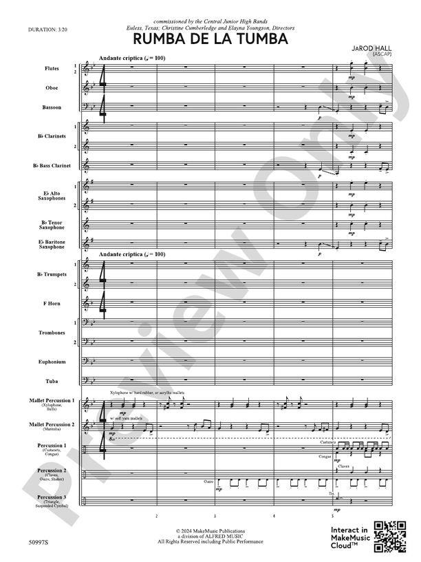 Rumba de la Tumba – Concert Band Conductor Score & Parts (Digital Download)