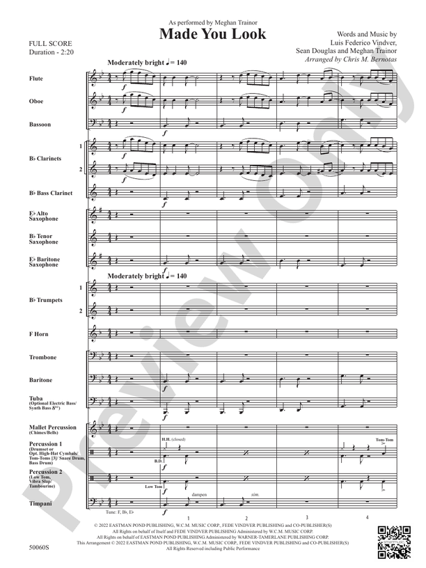 Made You Look - Concert Band Conductor Score & Parts (Digital Download)