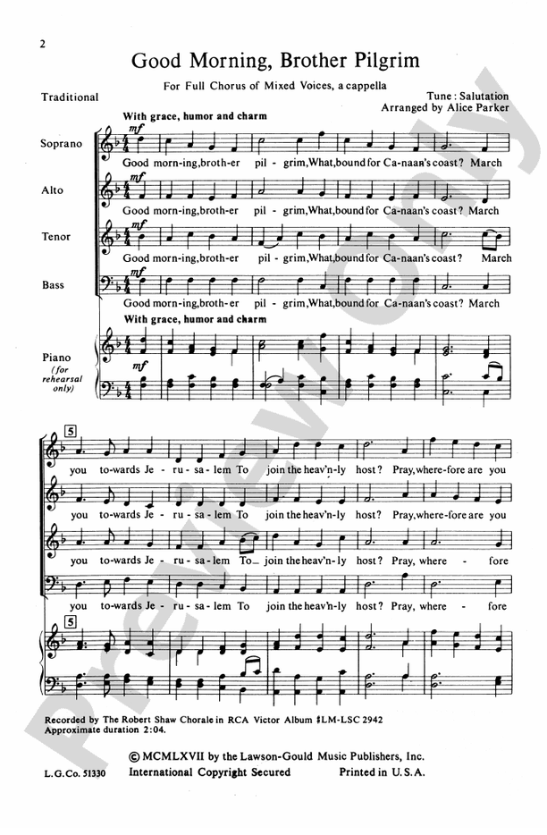Good Morning, Brother Pilgrim – SATB Choral Octavo (Digital Download)