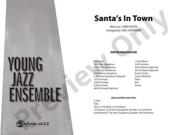 Santa's in Town - Jazz Ensemble Conductor Score & Parts (Digital Download)