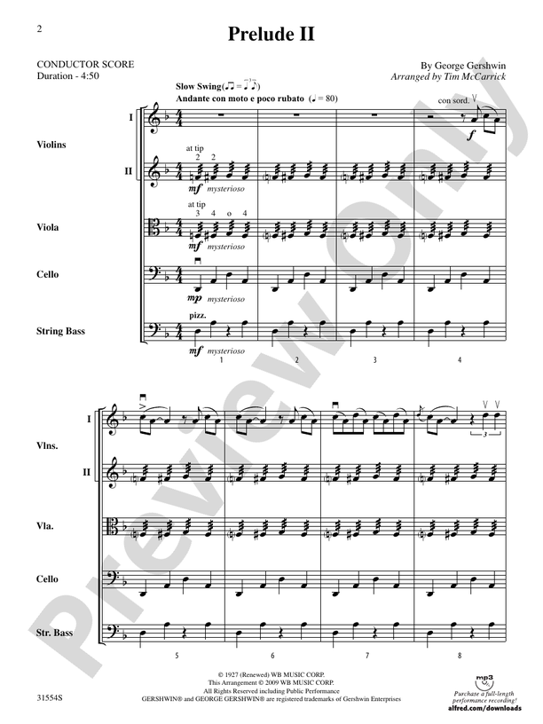 Prelude II - String Orchestra Conductor Score & Parts (Digital Download)
