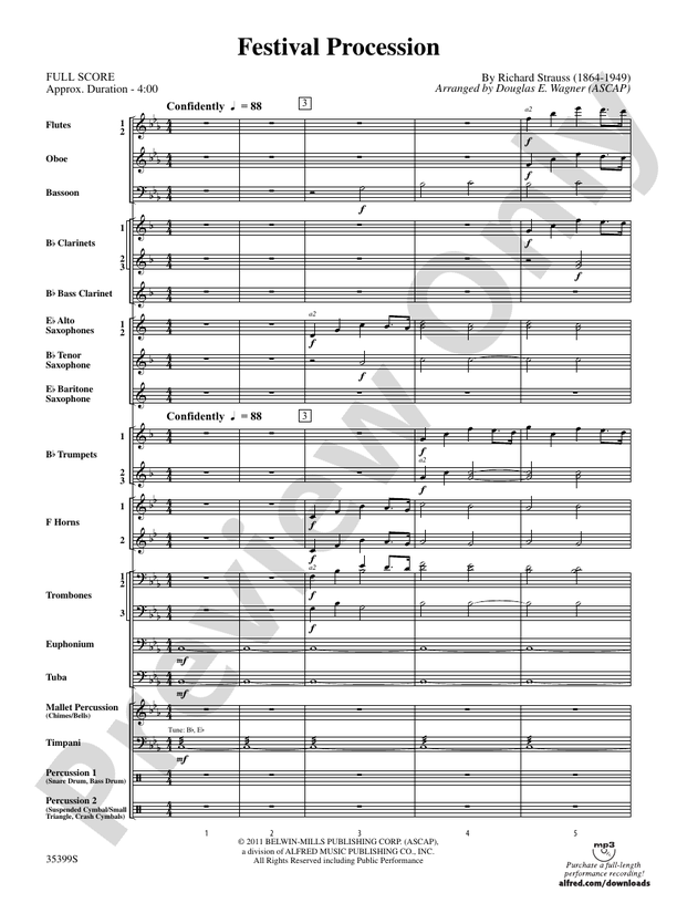 Festival Procession - Concert Band Conductor Score & Parts (Digital Download)