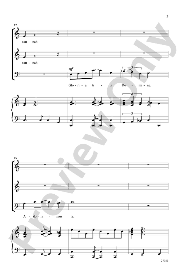 Gloria Tibi – 3-Part Choral Octavo (Digital Download)
