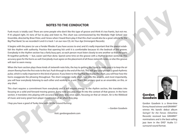 Hit the Ground Running - Jazz Ensemble Conductor Score & Parts(Digital Download)