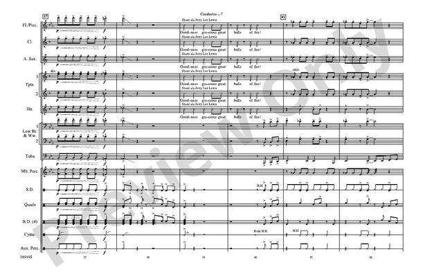 Great Balls of Fire (Arr. Nick Baratta) – Marching Band Conductor Score & Parts (Digital Download)