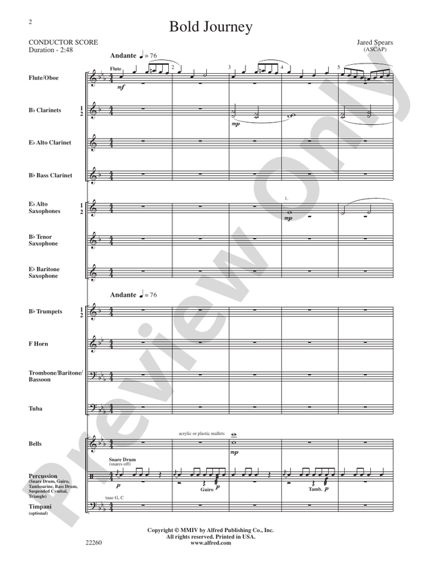 Bold Journey - Concert Band Conductor Score & Parts (Digital Download)