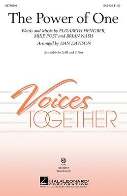 The Power of One - 2-Part Dan Davison Hal Leonard Choral Score Octavo