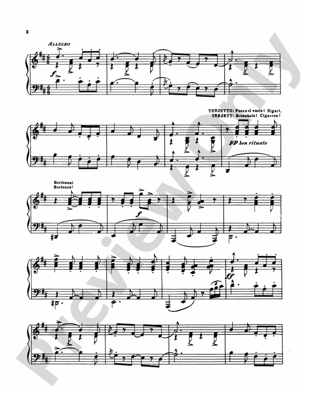 Puccini - La Boheme Fantasy (Transcr. Bernhard Wolff) - Piano Solo (Digital Download)