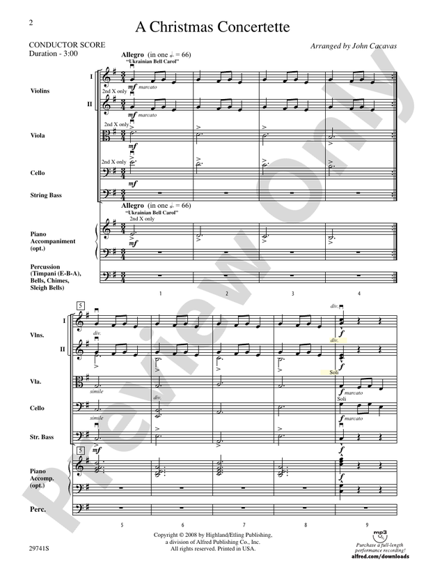 A Christmas Concertette – String Orchestra Conductor Score & Parts (Digital Download)
