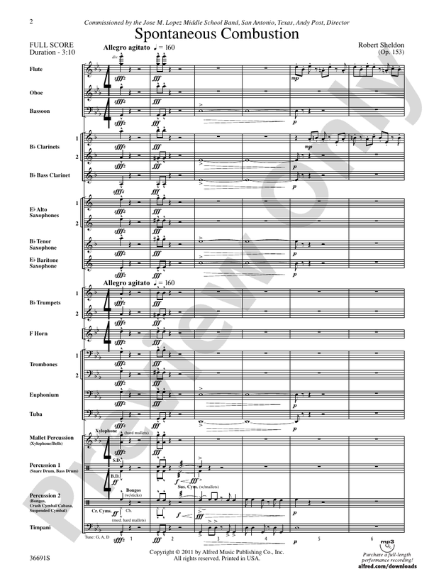 Spontaneous Combustion - Concert Band Conductor Score & Parts (Digital Download)