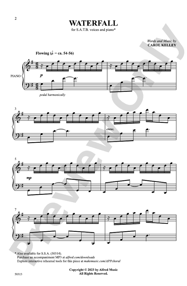 Waterfall - SATB Choral Octavo (Digital Download)