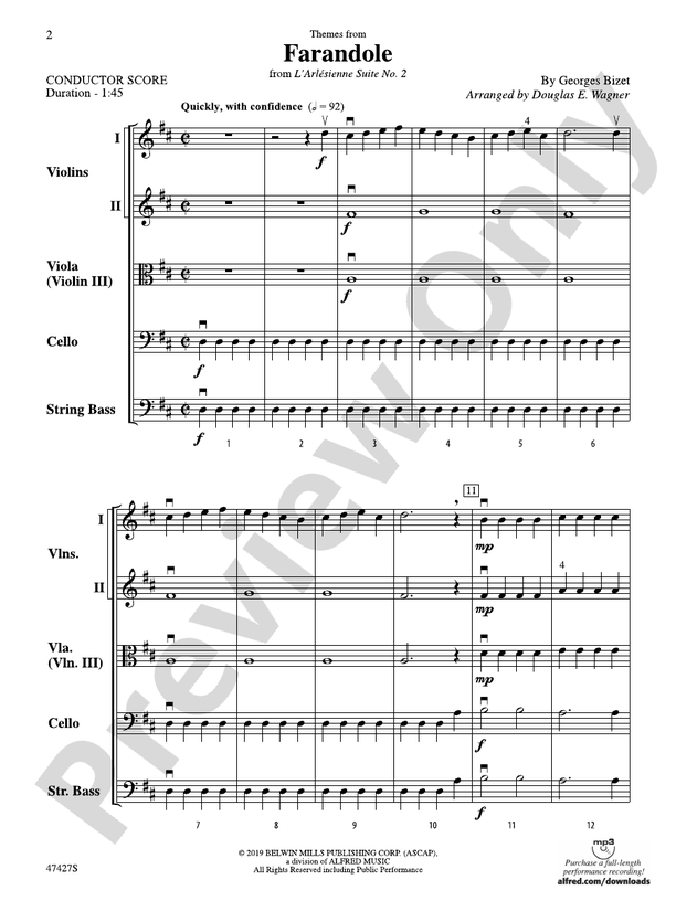 Themes from Farandole - String Orchestra Conductor Score & Parts (Digital Download)