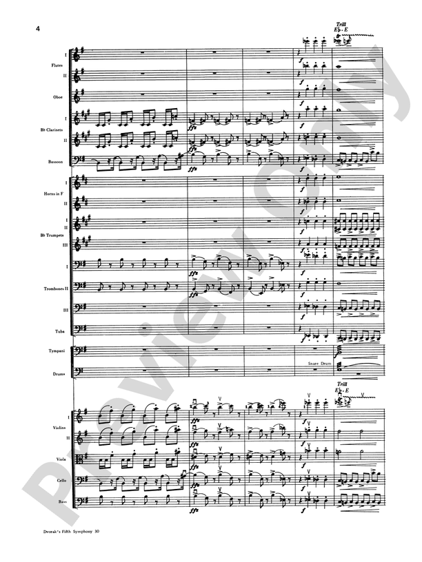 Dvorák's 5th Symphony ("New World," 4th Movement) – Full Orchestra Conductor Score & Parts (Digital Download)