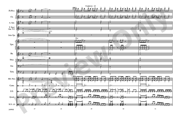 Gonna Fly Now (Theme from Rocky), Arr. Victor López, Anthony M. Falcone – Marching Band Conductor Score & Parts (Digital Download)
