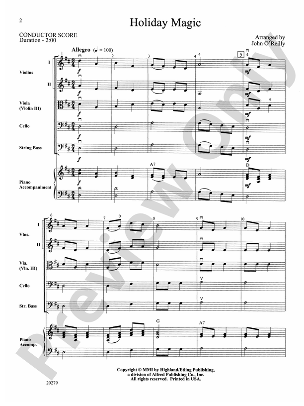 Holiday Magic – String Orchestra Conductor Score & Parts (Digital Download)