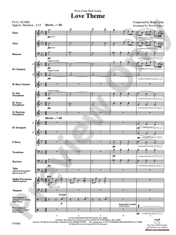 Love Theme - Concert Band Conductor Score & Parts (Digital Download)