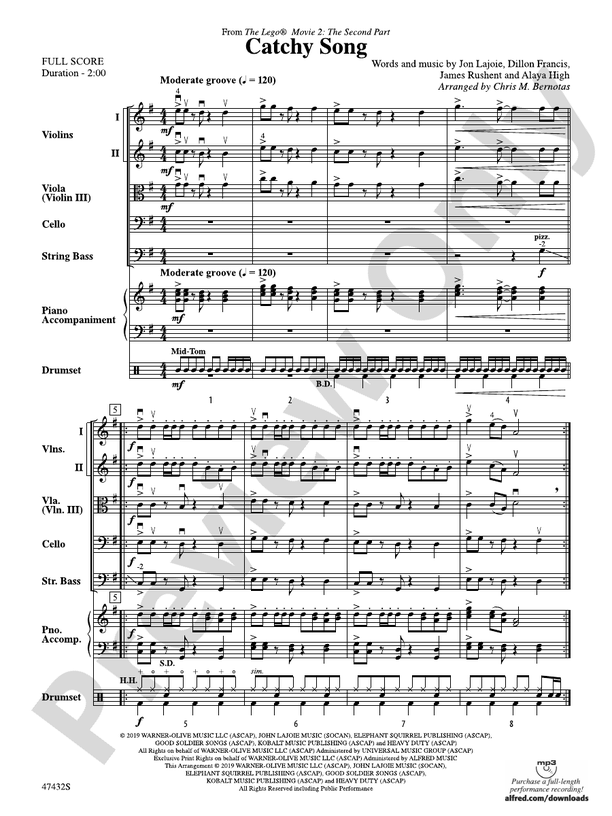 Catchy Song - String Orchestra Conductor Score & Parts (Digital Download)