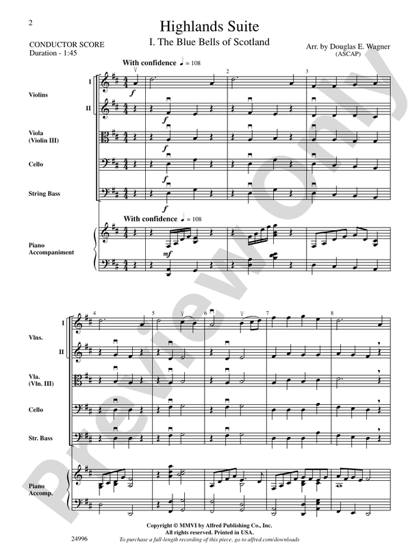 Highlands Suite – String Orchestra Conductor Score & Parts (Digital Download)