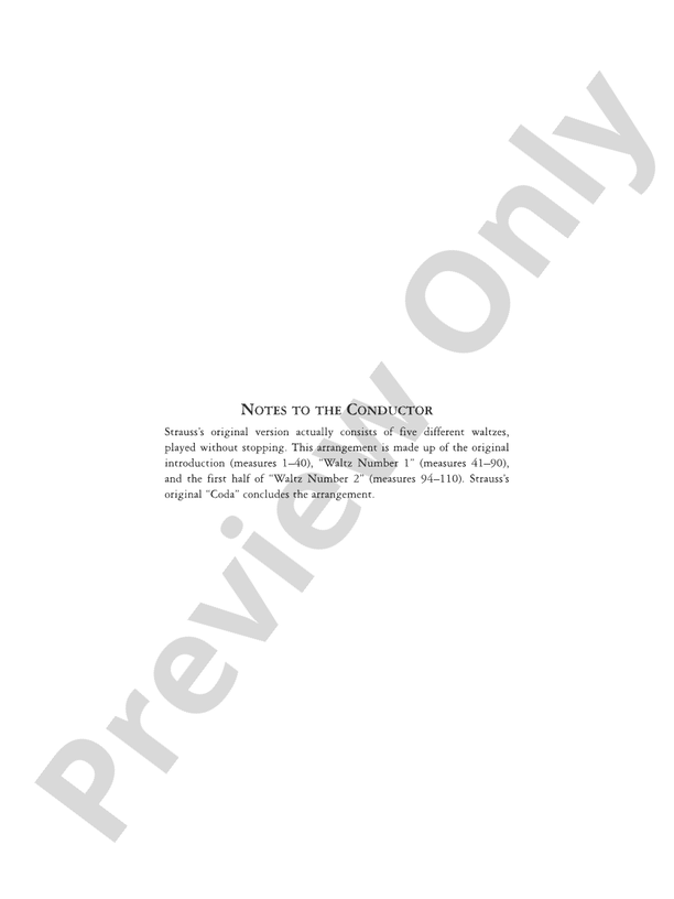 The Blue Danube Waltz – Full Orchestra Conductor Score & Parts (Digital Download)