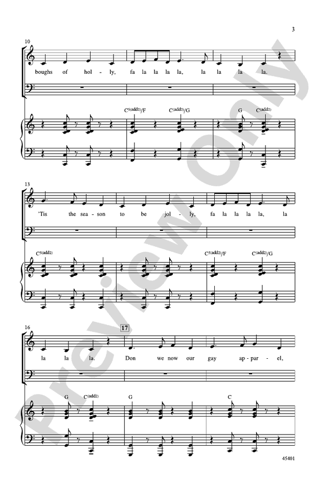 Deck the Hall! - Arr. Alan Billingsley – 3-Part Mixed Choral Octavo (Digital Download)