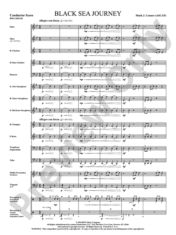 Black Sea Journey - Concert Band Conductor Score & Parts(Digital Download)